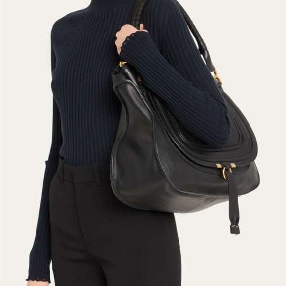 Chloe Marcie Large Double Carry Satchel Bag - Picture 3 of 10